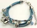 四連コードチャームブレスレット/ブルー
