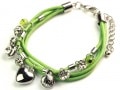 四連コードチャームブレスレット/グリーン
