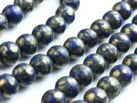 パワーストーンビーズ/パイライトインブルージャスパー/ラウンド/10mm/1連|パイライト