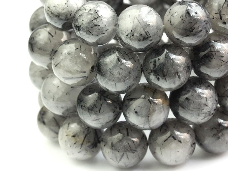 AA/天然石ブレスレット/ブラックルチルクォーツ(グレータイプ