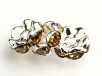 【激安】パーツ・副資材/ロンデル/シルバー＆キャメル/8mm/波型/10個|パーツ・副素材