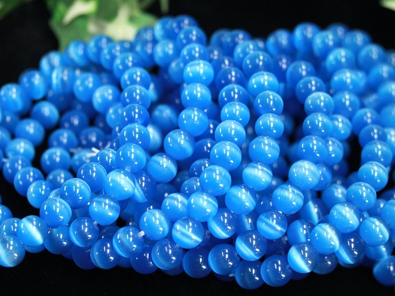 人気！☆限定入荷☆キャッツアイブレスレット/ブルー010/約8mm/1本 
