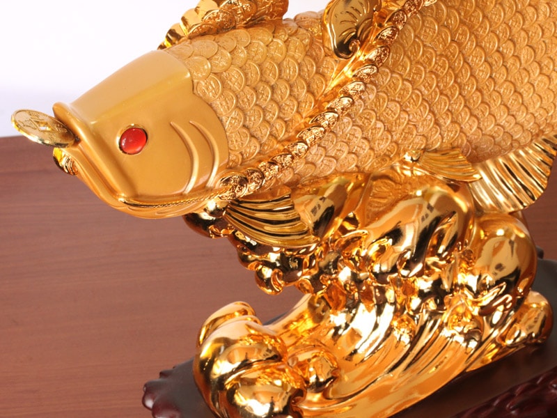 超超希少翡翠(オレンジジェイド)の彫刻の鯉の置物1点物