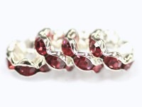 【激安】パーツ・副資材/ロンデル/シルバー＆ピンク/8mm/波型/10個