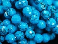 定番ブルー★パワーストーンブレスレット/スパイダーターコイズ（Turquoise/トルコ石）64面カット/10mm/1本【天然石/パワーストーン】【アメリカツーソン・香港展示会・世界各地出展品買い付け