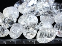 天然石/タンブル（お守り石・握り石・磨き石）/クラック水晶（crack cristal/爆裂水晶）/Mサイズ/1個【ネコポス不可】【アメリカツーソン・香港展示会・世界各地出展品買い付け】