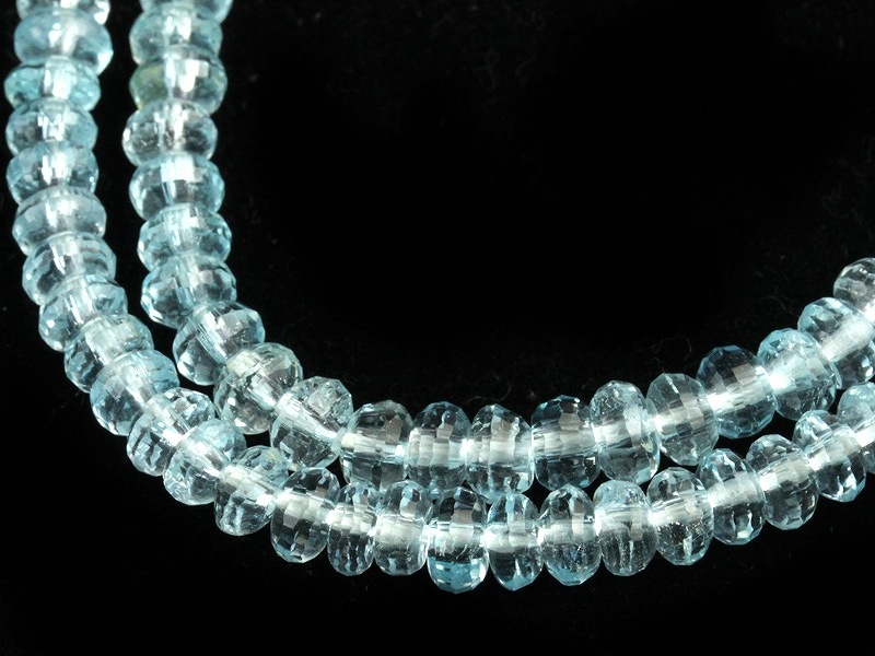 AAAAA/天然石ビーズ/ブルートパーズ/ボタンカット/2×4mm/1連｜天然石や  