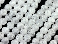 ポイントになる人気のカット★5A/天然石ビーズ/クラック水晶/64面カット/約8mm/1連【天然石/パワーストーン】【アメリカツーソン・香港展示会・世界各地出展品買い付け】|水晶：ビーズ|水晶