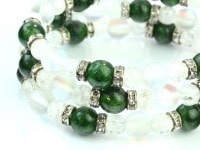 オーロラブレスレット/ダイオプサイト8mm×フロストレインボームーンクリスタル（ルナフラッシュ）8mm/1本|ダイオプサイト