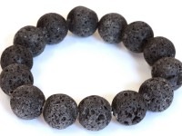 激安！人気★存在感のある大玉★天然石ブレスレット/ラヴァストーン（Lava Stone/熔岩石）/ラウンド/14mm/1本【天然石/パワーストーン】【アメリカツーソン・香港展示会・世界各地ミネラルショ