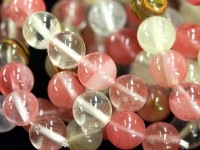 激安！人気★パワーストーンブレスレット/ミックスチェリークォーツ/ラウンド/10mm/1本【天然石/パワーストーン】【アメリカツーソン・香港展示会・世界各地出展品買い付け】