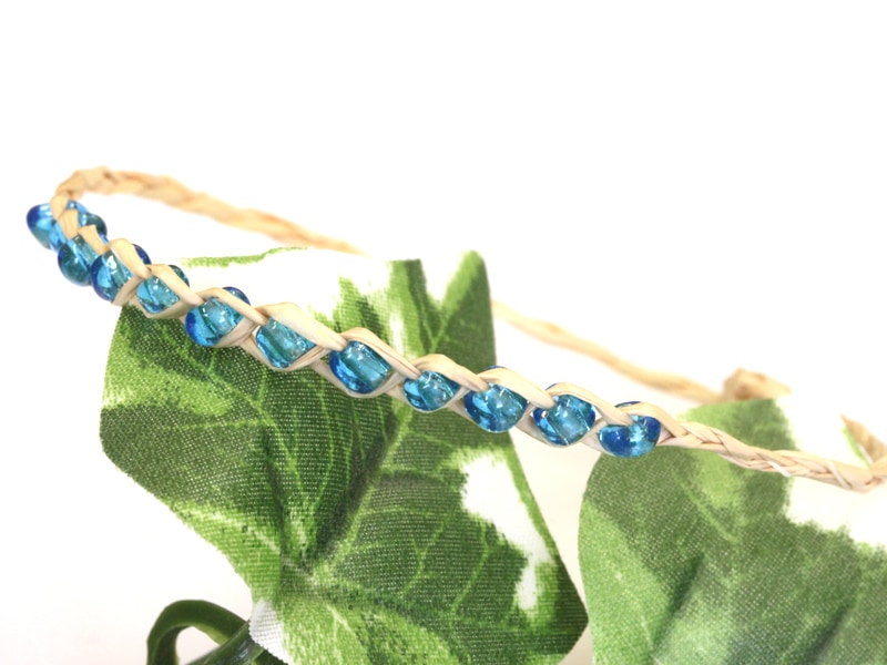 ラフィアミサンガブレスレット/ブルー（知性・集中力）/1本｜天然石や