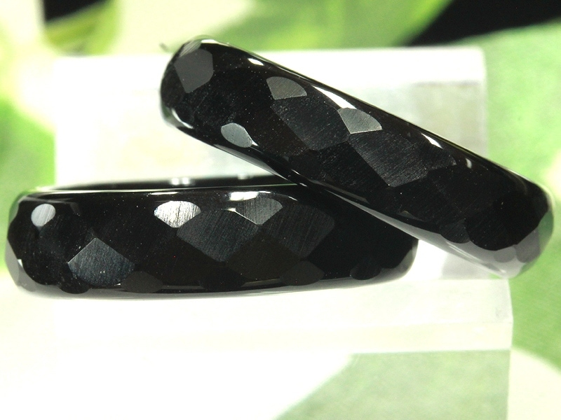 人気の天然石くりぬきタイプ！☆天然石リング/オニキス（ブラック