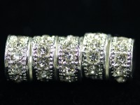 【日本未発売！/新作ロンデル】パーツ・副資材/ロンデル/パヴェクリスタルガラス/シルバー/6mm/10個【天然石/パワーストーン】【アメリカツーソン・香港展示会・世界各地出展品買い付け】|パーツ・副素