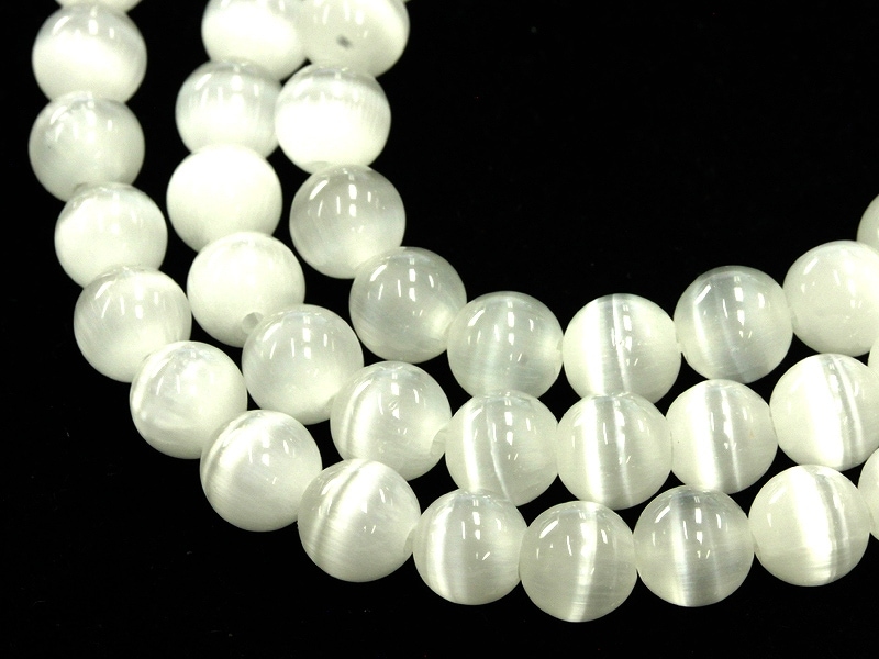 人気！☆限定入荷☆パワーストーンビーズ/キャッツアイホワイト/約8mm 