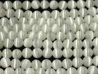人気！★限定入荷★パワーストーンビーズ/キャッツアイホワイト/約10mm/1連【天然石/パワーストーン】【アメリカツーソン・香港展示会・世界各地出展品買い付け】|ガラス・プラスチック製：ビーズ|ガラス