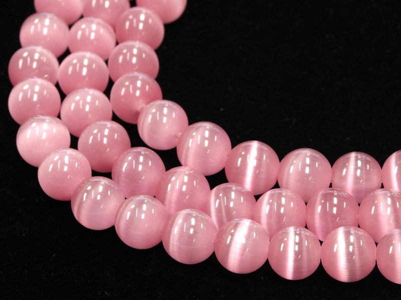 人気！☆限定入荷☆パワーストーンビーズ/キャッツアイピンク001/約8mm 