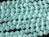 人気！★限定入荷★パワーストーンビーズ/キャッツアイブルー011/約8mm/1連【天然石/パワーストーン】【アメリカツーソン・香港展示会・世界各地出展品買い付け】|ガラス・プラスチック製：ビーズ|ガラ