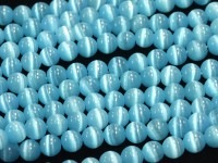 人気！★限定入荷★パワーストーンビーズ/キャッツアイブルー004/約6mm/1連【天然石/パワーストーン】【アメリカツーソン・香港展示会・世界各地出展品買い付け】|ガラス・プラスチック製：ビーズ|ガラ