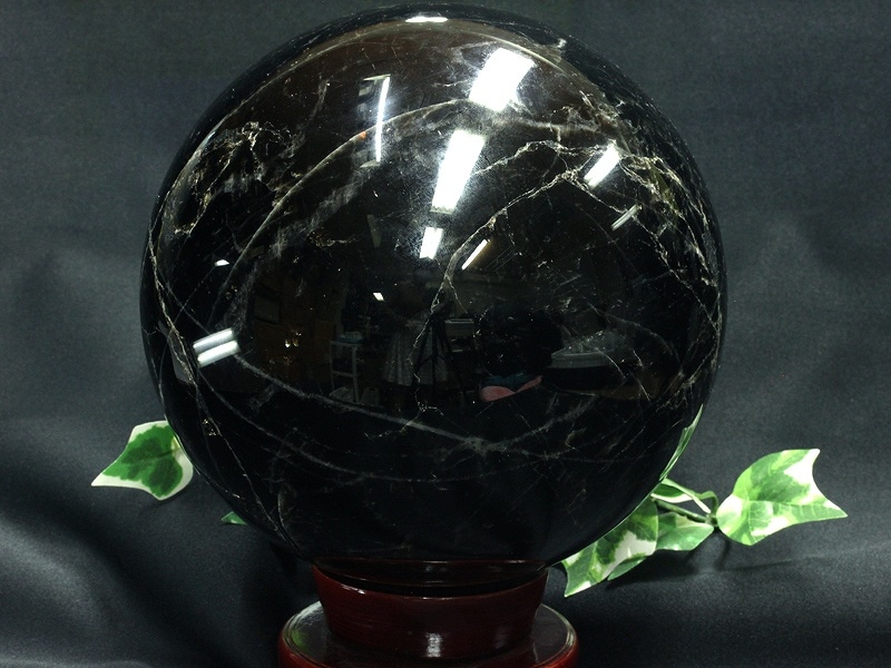 希少　極上品　大玉　ブラックルチルスフィア　透明度　水晶　丸玉　黒水晶 希少 極上品 大玉 ブラックルチルスフィア 透明度 水晶 丸玉 黒水晶