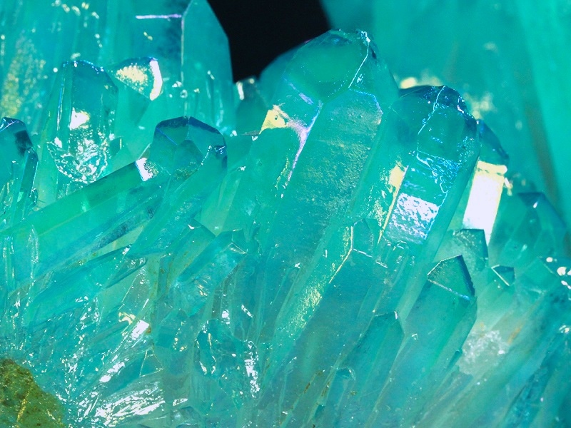 オーラ原石 ブルー＆金色 天然石 クラスター ポイント 413g 城