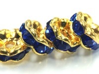 【激安】パーツ・副資材/ロンデル/ゴールド＆ネイビーブルー/5mm/波型/10個