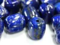 【≪50％OFF≫決算前超特価SALE】定番石！★高発色、キラキラパイライト入り★幸運と厄除け★天然石ビーズ/ラピスラズリ/タンブル(丸)カット/W8-10×H10-14mm/1粒【天然石/パワースト