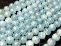 海のような優しいブルー★清らかな癒しの石★天然石ビーズ/アクアマリン（Aquamarine/藍柱石）/ラウンド/約8mm/1連【天然石/パワーストーン】【アメリカツーソン・香港展示会・世界各地出展品い