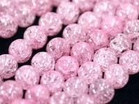 鮮やかなカラークラック★AA/天然石ビーズ/ピンククラッククリスタル/ラウンド/8mm/1連【天然石/パワーストーン】【アメリカツーソン・香港展示会・世界各地出展品買い付け】