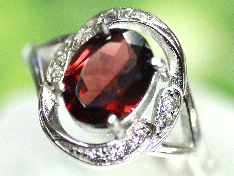 天然ルビー czダイヤモンド Silver925 リング 15号