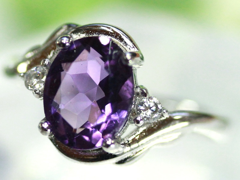 じ*ん様 天然アメジスト&サファイア&ガーネット5.00ct Silver925 天然アメジスト&サファイア&ガーネット5.00ct Silver925リング