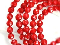 【限定入荷】天然石ブレスレット/濃赤珊瑚(コーラル)/64面カット/6mm/1本【アメリカツーソン・香港展示会・世界各地出展品買い付け】|コーラル(珊瑚)