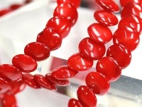 【限定入荷】天然石ブレスレット/赤珊瑚/ボタンカット/8×3mm/1本【アメリカツーソン・香港展示会・世界各地出展品買い付け】|コーラル(珊瑚)