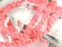 【限定入荷】天然石ブレスレット/ピンク珊瑚/ボタンカット/8×3mm/1本【アメリカツーソン・香港展示会・世界各地出展品買い付け】|コーラル(珊瑚)