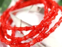 【限定入荷】天然石ブレスレット/オレンジ珊瑚/ボーンカット/4×7mm/1本【ネコポス不可】【アメリカツーソン・香港展示会・世界各地出展品買い付け】|コーラル(珊瑚)