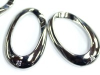 【激安】人気！★ネックレスやブレスレットに★パーツ・副資材/天然ダイヤモンドパーツ/シルバー/オープンオーバル/サイズ約24×15mm/1個|パーツ・副素材：アクセサリーパーツ|パーツ・副素材