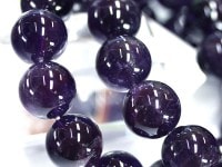【≪20％OFF≫超特価SALE】 気品ある深い色合い★ブラジル産★艶々光沢★3A/天然石ブレスレット/ディープアメジスト（Amethyst/紫水晶）/ラウンド/13.5-14.4mm/1本【天然石/