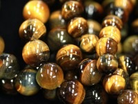 【SALE★20％OFF】希少虎目MIX★キャッツアイ効果★イエローとブルーの二つのパワー★3A/天然石ブレスレット/ゼブラアイ（混虎眼石/イエローブルー） /ラウンド/8.5-9.4mm/1本【天然