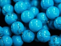 定番ブルー★パワーストーンブレスレット/スパイダーターコイズ（Turquoise/トルコ石）/ラウンド/約11-12mm/1本【天然石/パワーストーン】【アメリカツーソン・香港展示会・世界各地出展品買