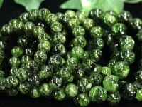 鮮やかで美しい緑の発色★AA/天然石ブレスレット/クロムダイオプサイト/ラウンド/14mm/1本【天然石/パワーストーン】【アメリカツーソン・香港展示会・世界各地出展品買い付け】|ダイオプサイト