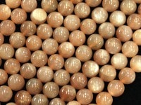 希少色★月のような光の石★3A/天然石ビーズ/オレンジムーンストーン（Moonstone、月長石）/ラウンド/12mm/1連【天然石/パワーストーン】【アメリカツーソン・香港展示会・世界各地出展品買い
