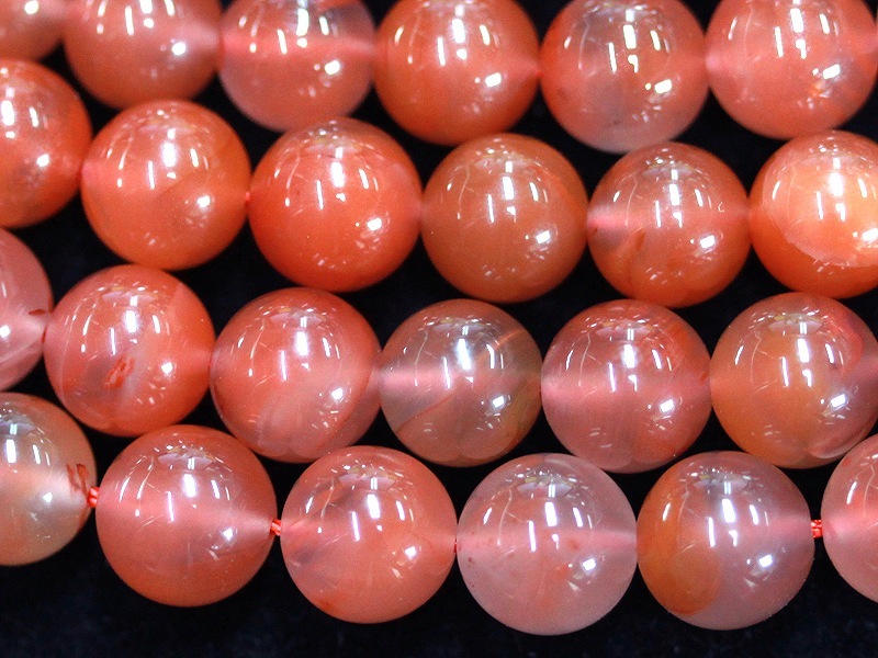 g3-2175H 16mm~17ｍｍ AA ナンホーンメノウ ナンホーンアゲート 南紅瑪瑙 ブレスレット 内径20cm ポーチ付き ブラジル