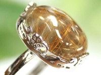 【1点物】輝く針水晶★天然石リング・指輪/ブラウンルチルクォーツ(金針水晶,Rutilated Quartz)リング/フリーサイズ/1個【天然石/パワーストーン】【アメリカツーソン・香港展示会・世界各
