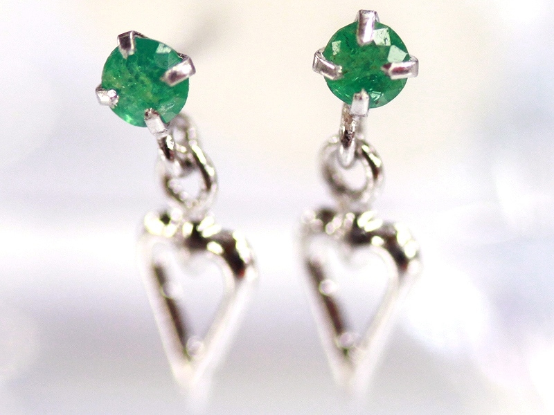 ≪50％OFF≫超特価SALE】人気の揺れるハートデザイン！☆K10WG☆天然石  