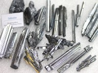 ≪原石祭り30％OFF≫【USAツーソンミネラルシ ョー商品】極上！美麗！★ギラッと輝く鈍色の光！★中国貴州省チンロン鉱山産★5A/天然原石/スティブナイト原石（アンチモナイト/輝安鉱/Stibnit