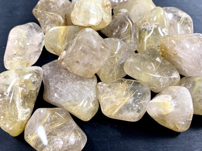 お買い得ルチルクォーツ磨き石