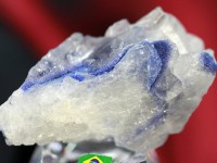 ≪原石祭り30％OFF≫【USAツーソンミネラルショー商品】超プレミア！水晶に浮かぶ深いブルー★流通量極少アイテム★ブラジル/バイーア州産★天然原石/デュモルチェライトインクォーツ（Dumortier
