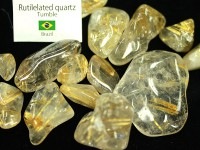 【USAツーソンミネラルショー商品】激安！限定入荷★金運・財運の石★ブラジル産/天然石/タンブル（お守り石・握り石・磨き石）/タイチンゴールドルチルクォーツ（ルチレイテッドクォーツ/太針入り水晶)/約