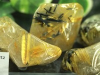 【USAツーソンミネラルショー商品】激安！限定入荷★金運・財運の石★ブラジル産/天然石/タンブル（お守り石・握り石・磨き石）/太陽タイチンゴールドルチルクォーツ（放射ルチル/ルチレイテッドクォーツ/太