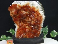 ≪原石祭り30%OFF≫【USAツーソンミネラルショー商品】1点物★濃厚発色★ブラジル産★天然原石/シトリンクラスター（黄水晶/Citrine）/台座サービス/約3920g/1個【天然石/パワーストー